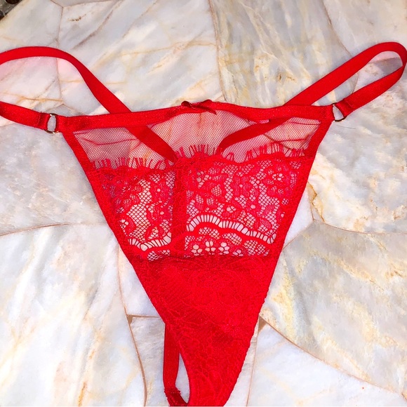Victoria's Secret Love V-String Very Sexy Thong Panty Lace Mesh Underwear - Picture 1 of 4